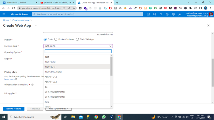How To Create Azure App Using Azure Cloud Portal
